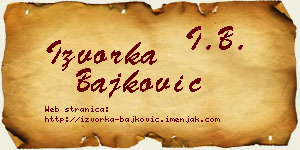 Izvorka Bajković vizit kartica
